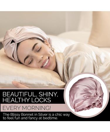 Blissy Silk Bonnet for Sleeping | 100% Pure Mulberry Silk 22 Momme | Satin Hair Cap for Long & Curly Hair | Pink Satin Bonnet Sleep Cap - Buy Online on GoSupps.com