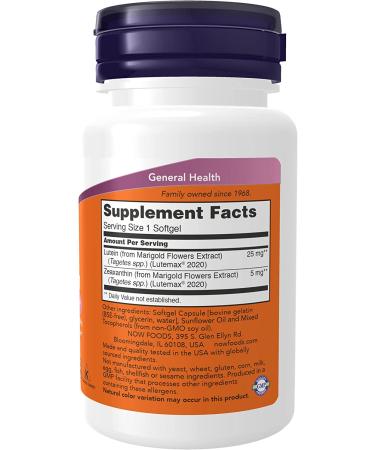 Now Foods Lutein & Zeaxanthin 60 Softgels - Eye Health Supplement - Buy Online on GoSupps.com