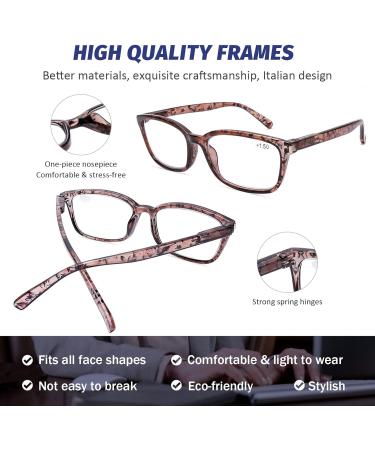 DOOViC 4 Pack Blue Light Blocking Reading Glasses for Women | Stylish Anti Eyestrain Spring Hinge Readers | 2.00 Strength | 4 Colors | International Shipping - Buy Online on GoSupps.com