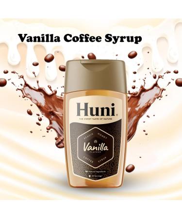 Huni Natural Coffee Syrup Pick N Mix - Choose From 3 Flavours | Caramel Hazelnut Vanilla Flavouring-Syrup - Pack of 2 x 200ml Acacia-Honey Based-Natural Coffee-Syrup - Buy Online on GoSupps.com