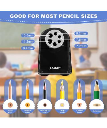 Heavy Duty Electric Pencil Sharpener  6 Holes  AFMAT Classroom Pencil Sharpener for 6-11mm Pencils  Auto Stop  Super Fast  Never Eat Pencils  School Teacher Must Have Pencil Sharpeners Plug in  Black - Buy Online on GoSupps.com