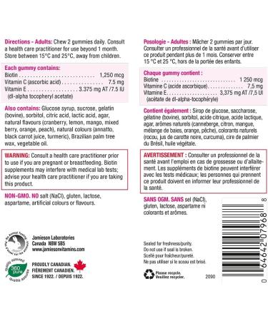 Jamieson Probiotic Gummies 45 Gummies + Jamieson High Potency Biotin Gummies 100 Gummies Probiotic Gummies Probiotic Gummies + Biotin Gummies - Buy Online on GoSupps.com