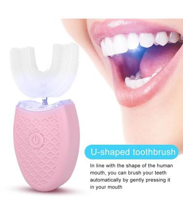 U Shape Electric Toothbrush for Adults - Wireless Charging Waterproof 4 Cleaning Modes Pink - Revolutionary Tooth Whitening Device - Buy Online on GoSupps.com