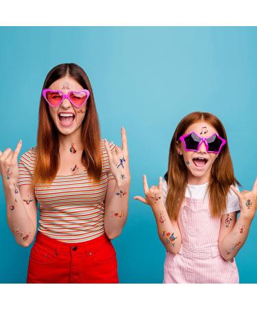 Konsait Music Notes Temporary Tattoos - Red & Blue Stickers for Music Party & Birthday Gift - Buy Online on GoSupps.com