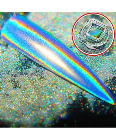 WFZ17 Ultra Thin Multicolor Holographic Nail Powder - Chrome Effect Nail Art Pigment - Buy Online on GoSupps.com