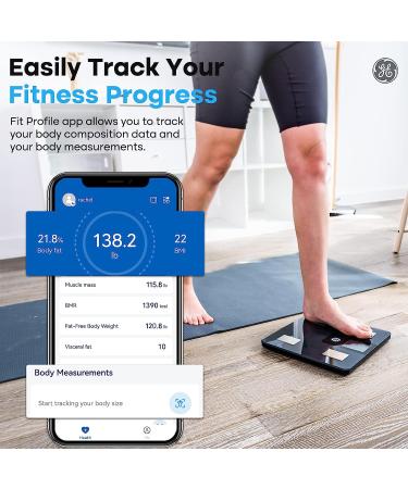 GE Smart Scale with LCD Display - Bluetooth Digital Bathroom Scale for Body Weight, BMI & More - Accurate Rechargeable Weight Scale (396 lbs) - Buy Online on GoSupps.com