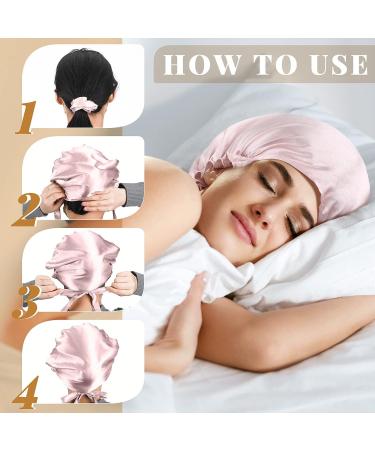 6-Piece Silk Bonnet & Scrunchies Set for Women and Girls - Silk Night Sleep Cap & Ponytail Holder for Hair Care and Makeup - Buy Online on GoSupps.com
