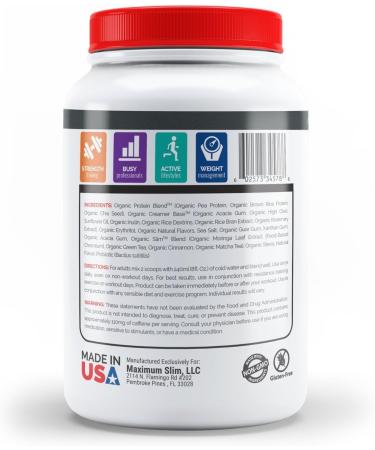 Maximum Slim Organic Fat Burning Protein Shake - Boost Metabolism & Weight Loss | International Shipping Available - Buy Online on GoSupps.com