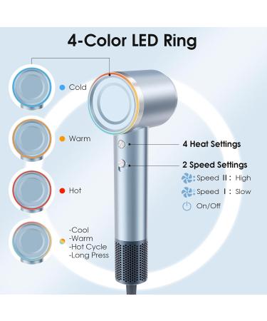 YASHE HD-896 Hair Dryer 110 000 RPM High-Speed Brushless Motor Low Noise Fast Drying 22m/s Hairdryers for Women & Men 1 Diffuser and 2 Concentrator Negative Ionic Blow Dryer for Salon Home Travel - Buy Online on GoSupps.com