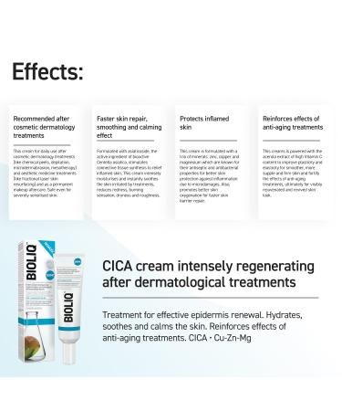Bioliq - Dermo Cica Cream - Intensive Regeneration After Dermatological Procedures Soothing Moisturizing with CICA and Cu-Zn-Mg Complex - 30ml - Buy Online on GoSupps.com