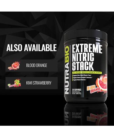 NutraBio Extreme Nitric Stack - Nitric Oxide & Cell Volumizing Formula (Blood Orange) | 30 Servings - Best eCommerce for International Shipping - Buy Online on GoSupps.com