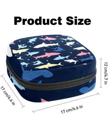 Colorful Shark-Star Pattern Women's Binding Bags | Tampon Storage with Zip Pockets | Multi-Functional Menstrual Bags - Buy Online on GoSupps.com