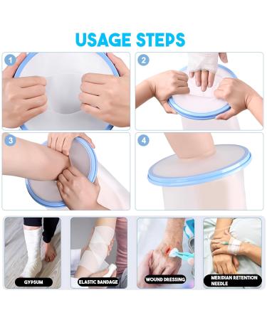 Neyared 2PCS Plaster Cast Waterproof Cover Arm Set Reusable Cast Protectors for Shower with a Rubbing Gloves - Buy Online on GoSupps.com