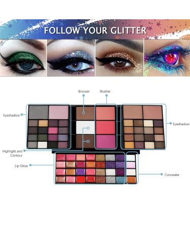 FantasyDay 74 Colors Professional Eyeshadow Palette - Makeup Kit with Lip Gloss Concealer & Rouge - Ideal for Professionals & Personal Use - Buy Online on GoSupps.com