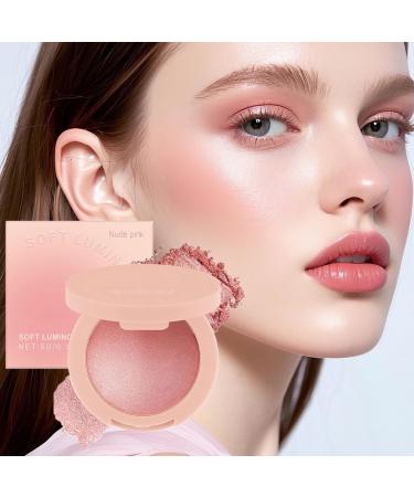Rukjmqi Face Blush Makeup Blush Powder Shiny Highly Pigmented Cosmetics Long Lasting Beauty Products for All Skin Tones for Highlight and Contour Nude - Buy Online on GoSupps.com