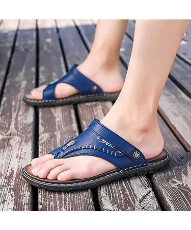 CLSQLXYJZC Blue Leather Toe Separate Flip Flops for Bunion Pain Relief - 25cm Foot Length - Buy Online on GoSupps.com