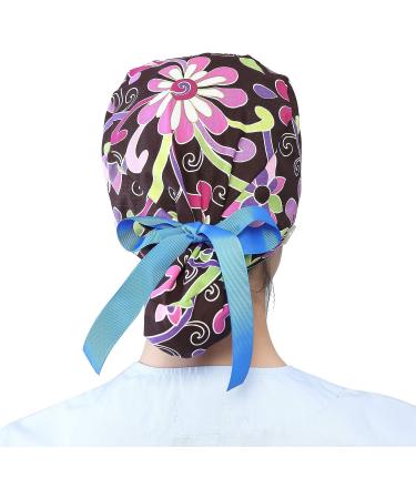 Fassave 2Pcs Working Cap for Women - Adjustable Ponytail Hats with Buttons, Ribbon Tie, Sweatband - Color 02 - Buy Online on GoSupps.com