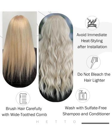 Shop Hetto Remy Hair Extensions #60 White Blonde - 55cm 100g - Premium Real Hair for Stunning Transformations - Buy Online on GoSupps.com