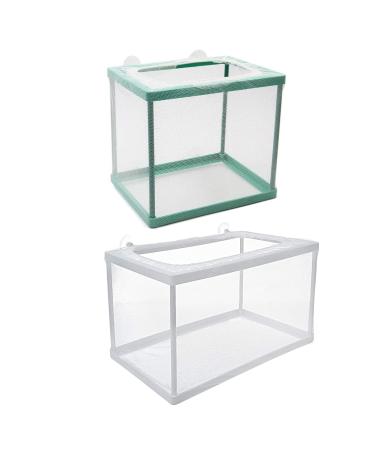 Trinidad Aquarium Fish Breeding Box,Fish Hatchery Isolation Box Large Fish Net Breeder Breeding Container Fish Nursery for Aquarium with Suction Cup Fishing Nets for Tropical Guppy Fish Floating Fish