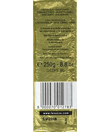 Buy Lavazza Qualit Oro Ground Coffee - 100% Arabica Fruit & Floral Aromas Velvety Espresso 250g (4 Pack) - International Shipping Available - Buy Online on GoSupps.com