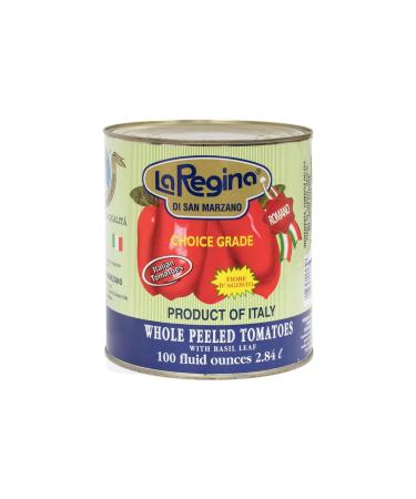 La Regina - Peeled Italian Whole Tomato Tomato - San Marzano 100 oz (Pack of 6)