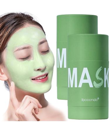Wuxpp Green Tea Deep Cleanse Mask Stick Blackhead Remover with Green Tea Extract Juxek Green Tea Purifying Clay Stick Mask Oil Control Cleansing Mask Green Tea Face Mask Skincare Korean (2 Pcs)