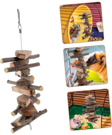 Yardwe Guinea Pig Treats Parrots Biting playthings Hamster Swing Oral Chewing playthings Wooden - Buy Online on GoSupps.com