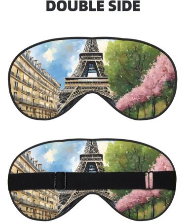 Sleep Mask Eye for Men & Women | Reusable Blackout Eye Cover | Travel Essentials & Gifts | Eiffel Tower Design - Buy Online on GoSupps.com