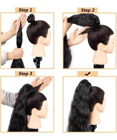Ponytail Extensions 37inch Curly Ponytail Hair Extension Synthetic Flexible Wrap Around Pony tail HairPiece Synthetic Long Curly Ponytail Extension for Women Daily Party for Women(Color:12) 37inch 12 - Buy Online on GoSupps.com