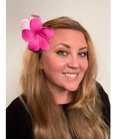 Set of Three Pink Foam Plumeria Flower Hair Clips - Handmade Hawaii Hair Accessories - Buy Online on GoSupps.com