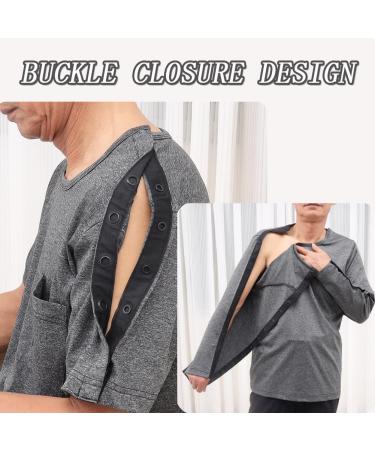 Unisex Post Shoulder Surgery Shirts | Long Sleeve Button-Up Cotton Care for Post Surgery Chemo Dialysis & Rehab | XX-Large Gray - Buy Online on GoSupps.com