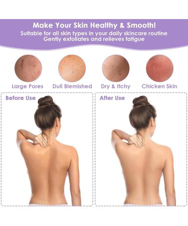 Wllhyf Exfoliating Peeling Gloves - 4 Pack Body & Face Scrub Sponges for Women | Hammam Gloves for Ingrown Hair - White Pink Purple Orange - Buy Online on GoSupps.com