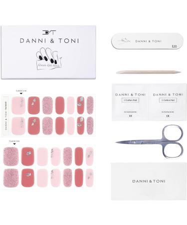 DANNI & TONI 28-Piece Semi Cured Gel Nail Polish Strips - Pink Sands Playful Design - Buy Online on GoSupps.com