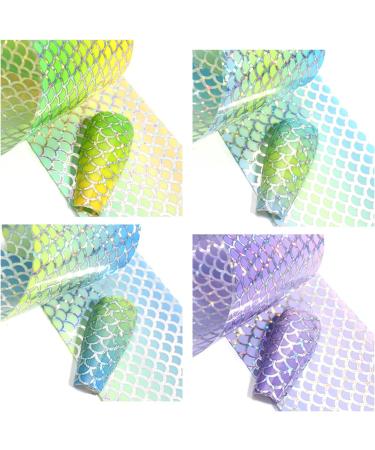 Colorful Holographic Fish Scales Nail Foil Stickers - 10 Sheets - Buy Online on GoSupps.com