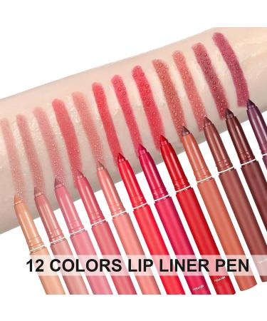 KIMIEYE 6pcs Lip Liner Pencil Set - Superstay Retractable Lip Crayon | Long Lasting Waterproof Nude to Red Velvety Matte Finish Lipstick | Makeup Set for Women - Buy Online on GoSupps.com