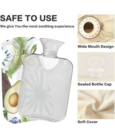 NAANLE Avocado Hot Water Bottle 2L Transparent Cover Large Bed Warmer for Pain Relief & Cold Therapy Ideal for Hand Warmers - Buy Online on GoSupps.com
