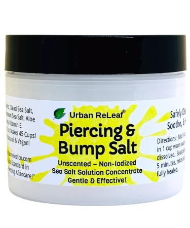 Urban ReLeaf Piercing & Bump Salt ! Unscented, Non-Iodized Sea Salt Solution Concentrate. Makes 45 Cups! Gentle Effective Clean Soothe Heal. It works! Wound Wash, Fresh Saline! Keloid Care