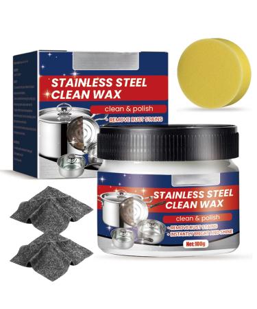 Cohbskj Stainless Steel Clean Wax Magical Nano-Technology Stainless Steel Cleaning Paste Stainless Steel Cleaning Wax Circularite Cleaning Paste Stainless Steel Wax Cleaner for Pots and Pans (1)