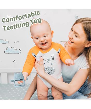 Silicone Baby Teething Toy Set for 3+ Month Infants - Owl Teether Mittens for Anti-Drop Chew and Sucking Needs | 4 Pcs - 4.52 x 3.93 x 2.16 Inch - Buy Online on GoSupps.com