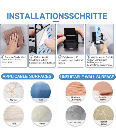 Stainless Steel Shower Razor Holder - Wall Mounted Adhesive Hook for Shaver and Toothbrush - No Drilling Bathroom Organizer - Buy Online on GoSupps.com