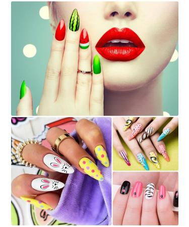 5 Pieces Nail Art Liner Brush & Dotting Pen Set - Ebanku Acrylic Nail Art Tools for Perfect Nail Design - Buy Online on GoSupps.com