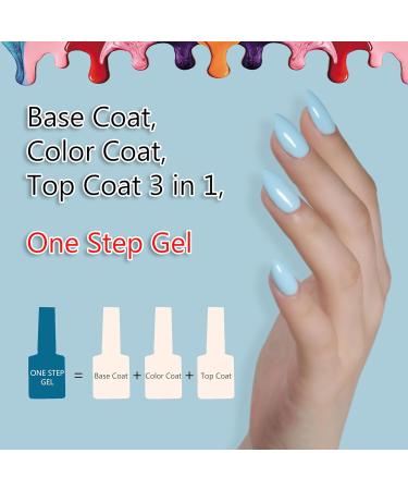FZANEST 3-in-1 Gel Nail Polish - 15ml Base & Top Coat Soak Off LED UV Nail Art Starter Kit for Women & Girls (Baby Blue) - International Shipping Available - Buy Online on GoSupps.com