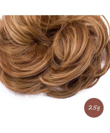 Women's Messy Hair Scrunchies Bun Up Do Hair Piece Ribbon Ponytail Extensions in Wavy Auburn & Dark Blonde - 25g - Buy Online on GoSupps.com