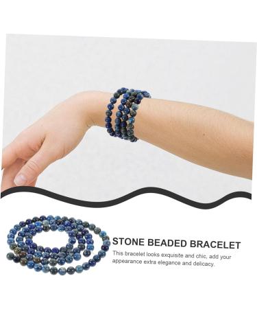 NUOBESTY 2Pcs beaded layered bangle semi-finished product stone beads wristband Stone delicate Scattered beads Material Bracelet Turquoise decorative bracelet bead bracelet gem Blue 0.60X0.60X0.60CM - Buy Online on GoSupps.com