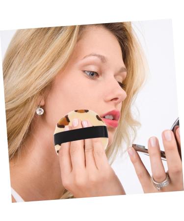 FRCOLOR Bathing Accessories Leopard Print Round Puff esponjas para maquillaje cosmetic puffs pads large sponge dry face puff Household Powder Flocking cloth make up Blending Sponge - Buy Online on GoSupps.com