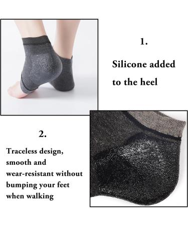 4 Pairs Heel Moisture Gel Socks for Cracked Heels | Foot Care Open Toe Socks for Dry Skin Treatment - International Shipping Available - Buy Online on GoSupps.com