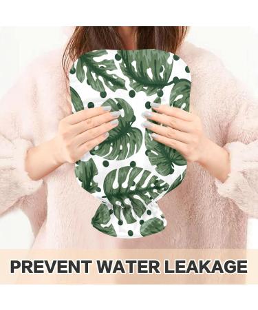 NAANLE Palm Leaf Polka Dot Hot Water Bottle 1L Transparent Cover for Menstrual Cramps Pain Relief & Heat Therapy | International Shipping - Buy Online on GoSupps.com
