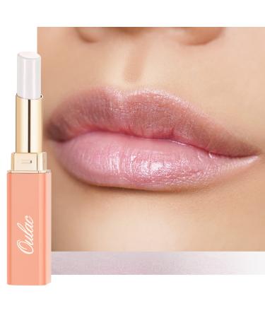 Oulac Moisture Shine Lipstick - Tinted Lip Balm & Hydrating Lipstick for Dry Lips Sheer Coverage Lip Colour | Juicy Look Glossy Finish Vegan (S3) Halo | Sheer Milky White with Pinky Sheen