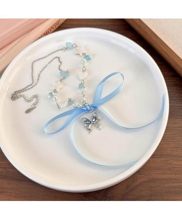 Cute Butterfly Necklace for Women & Girls | SOUTHJIELING Bow Necklace in Rose - Shop Now! - Buy Online on GoSupps.com