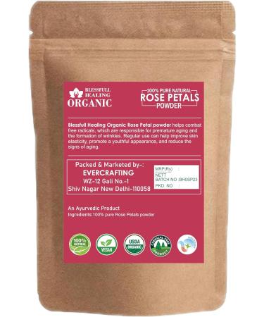 Blessfull Healing Organic 100% Pure Natural Rose Petals Powder | 100 Gram / 3.52 oz Pack Of 2 - Buy Online on GoSupps.com